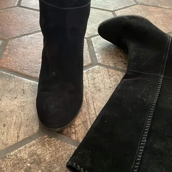 Blondo Black knee high suede boots zip up high heel waterproof fashion boots 11