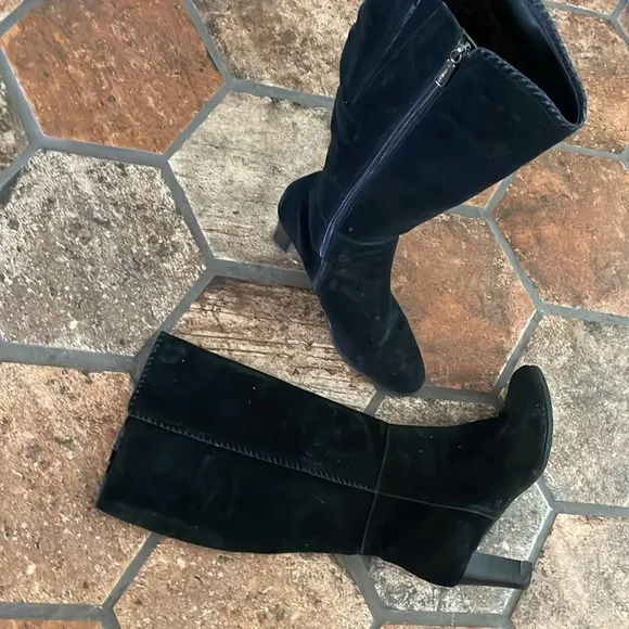 Blondo Black knee high suede boots zip up high heel waterproof fashion boots 11