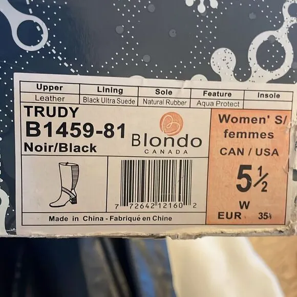 BLONDO CANADA WATERPROOF LEATHER BOOTS.   NEW.  STYLE IS TRUDY
