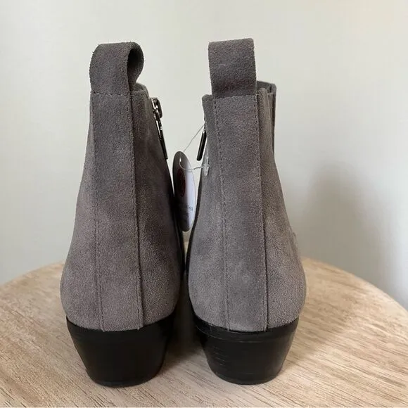 Blondo Gray Suede Waterproof Sabina Heel Ankle Boots Sz 9.5 NWOB