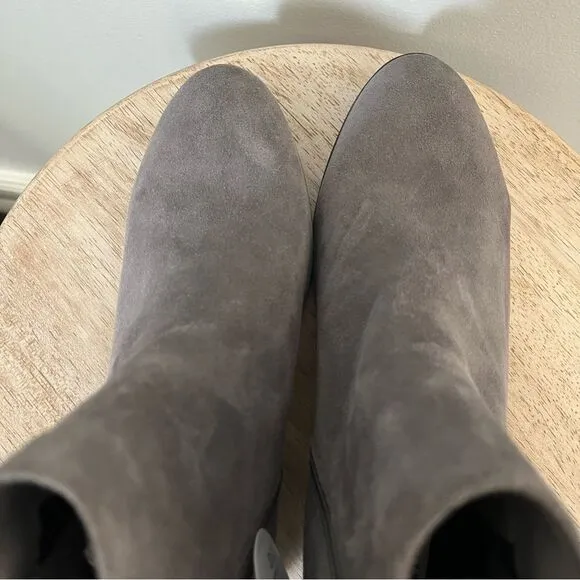 Blondo Gray Suede Waterproof Sabina Heel Ankle Boots Sz 9.5 NWOB
