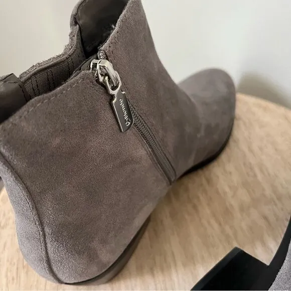Blondo Gray Suede Waterproof Sabina Heel Ankle Boots Sz 9.5 NWOB