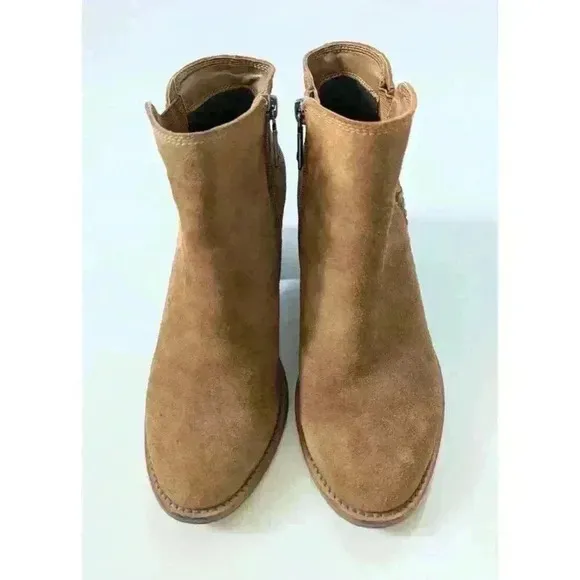Blondo NINA Ankle Boot Women's US 7M Tan Suede Leather Side Zipper