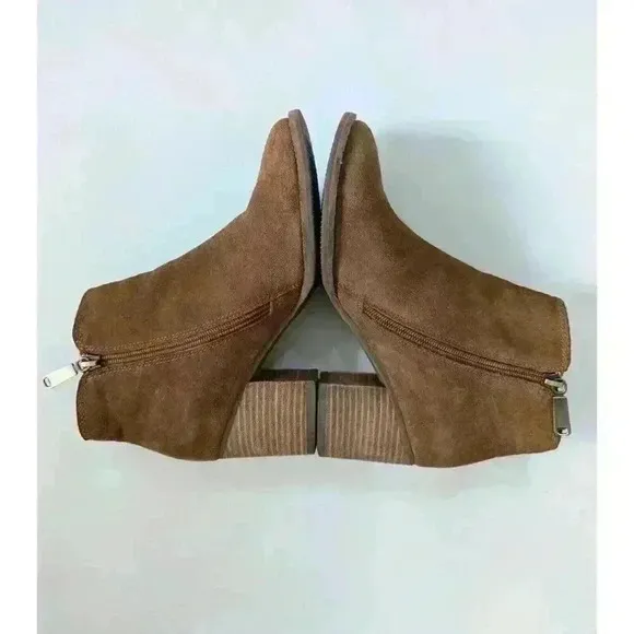 Blondo NINA Ankle Boot Women's US 7M Tan Suede Leather Side Zipper
