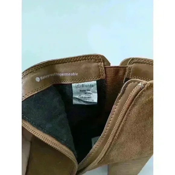 Blondo NINA Ankle Boot Women's US 7M Tan Suede Leather Side Zipper