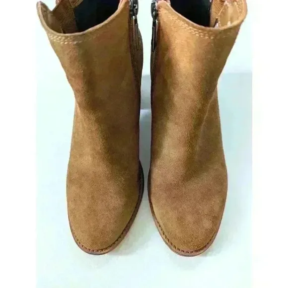 Blondo NINA Ankle Boot Women's US 7M Tan Suede Leather Side Zipper