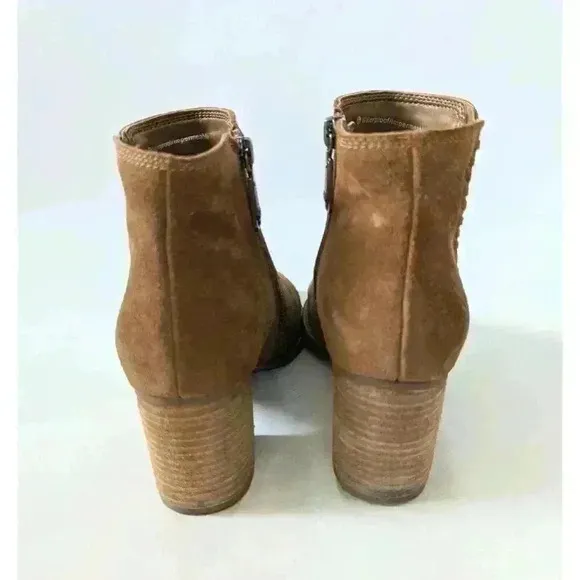 Blondo NINA Ankle Boot Women's US 7M Tan Suede Leather Side Zipper