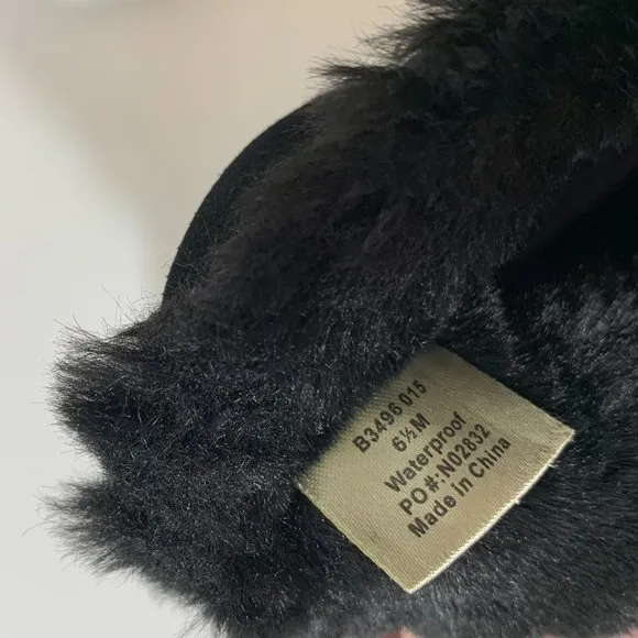 Blondo Nordstrom Haven Boots Faux Fur Suede Booties Black Size 6.5 NEW