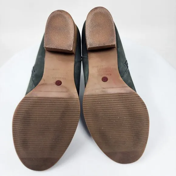 Blondo Norma Bootie Women 9M Green Nubuck Waterproof Leather Side Zip B6268 614