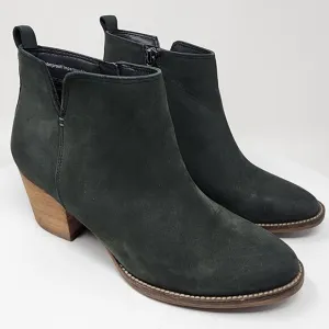 Blondo Norma Bootie Women 9M Green Nubuck Waterproof Leather Side Zip B6268 614