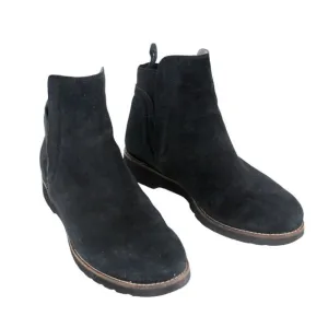 Blondo WATERPROOF BLACK GENUINE LEATHER SUEDE ELASTIC LOW HEEL ANKLE BOOTS Sz 7M