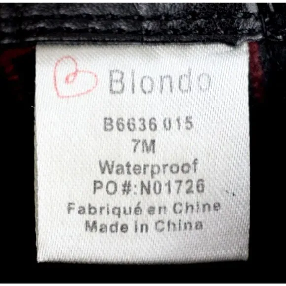 Blondo WATERPROOF BLACK GENUINE LEATHER SUEDE ELASTIC LOW HEEL ANKLE BOOTS Sz 7M