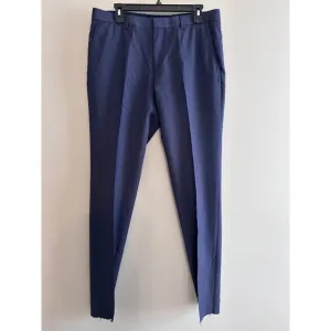 Blue Dress Pants Subtle Pattern Slim Fit Trousers Mens Size 34x30
