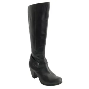 BOC by Born Boots 7.5M Black Tall Leather Harness Buckle Zip Up