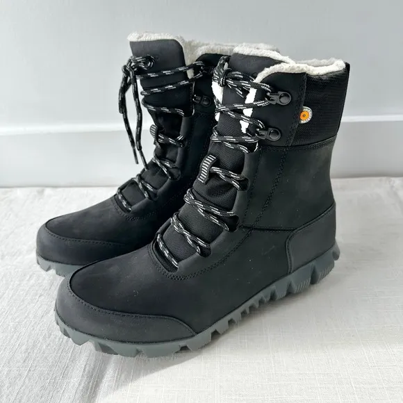 Bogs Arcata Urban Leather Tall Winter Boots Waterproof Insulated Black Womens‎ 8