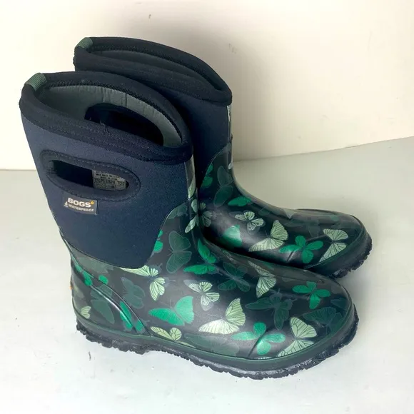 Bogs Classic Mid Rise Neo Tech Butterfly Boots size 7
