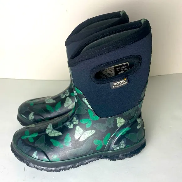 Bogs Classic Mid Rise Neo Tech Butterfly Boots size 7
