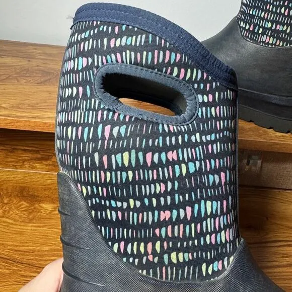 Bogs Rain Boot Youth Size 6 Neo Classic Twinkle Kid's Boots Dark Blue Snow Boot