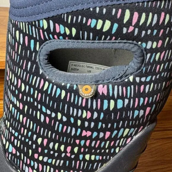 Bogs Rain Boot Youth Size 6 Neo Classic Twinkle Kid's Boots Dark Blue Snow Boot