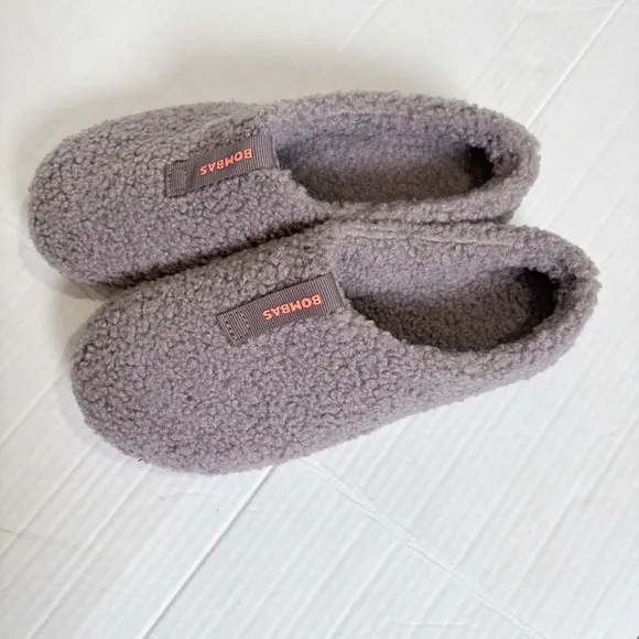 Bombas Women’s Sunday Slippers Size 7 6.5 Sherpa Dusty Purple Memory Footbed