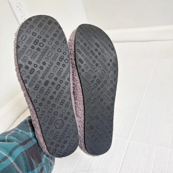 Bombas Women’s Sunday Slippers Size 7 6.5 Sherpa Dusty Purple Memory Footbed