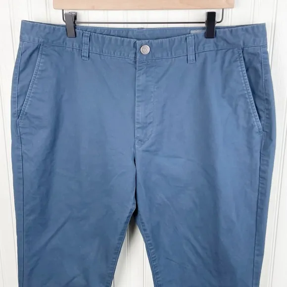 Bonobos Men's Cotton Stretch Washed Chino Pants Slim Fit Steely Blue Size 38/32