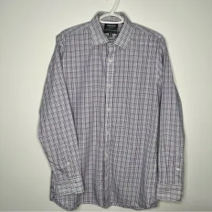 Bonobos Mens Dress Shirt 16 - 35 Purple Plaid Non-Iron Slim Fit