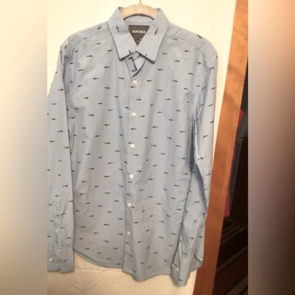 BONOBOS Slim Fit SZ S Novelty print shirt
