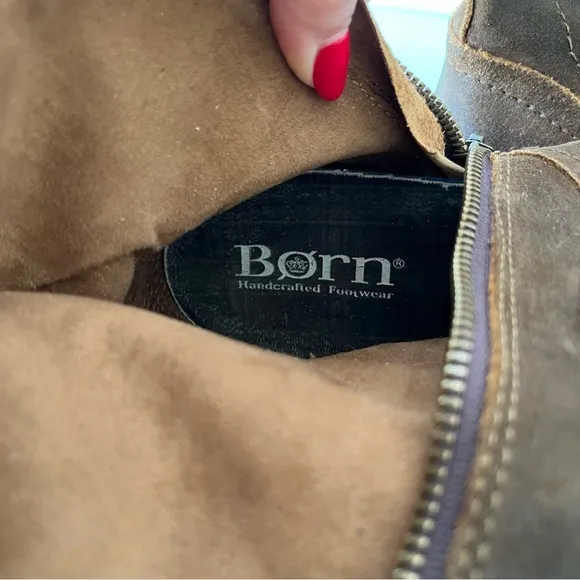 Born Tonic Mid Calf Brown Suede Leather Boots