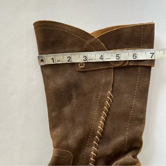 Born Tonic Mid Calf Brown Suede Leather Boots