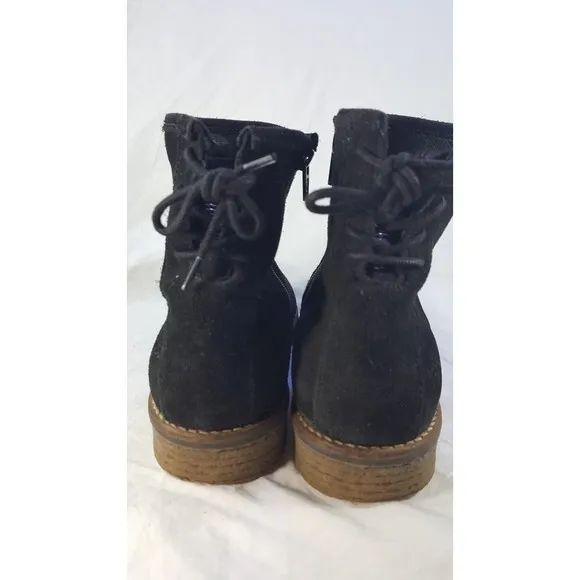 Bos &amp; Co Boots Women's Waterproof Black Suede Ankle Boots US Size 9.5