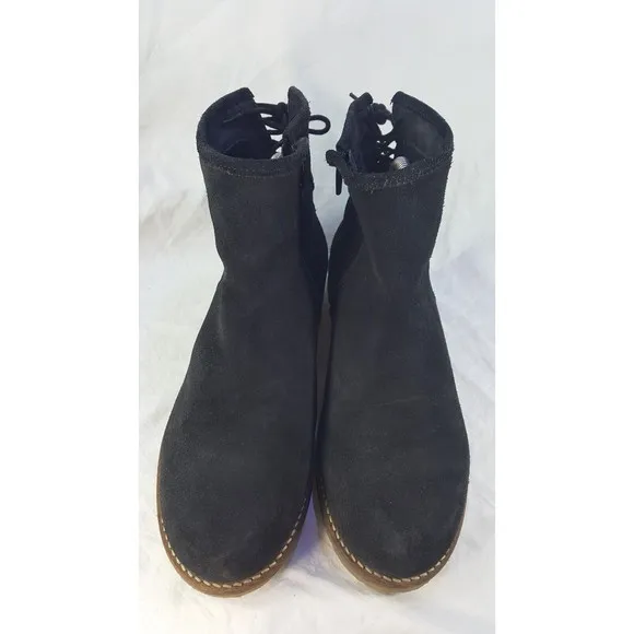 Bos &amp; Co Boots Women's Waterproof Black Suede Ankle Boots US Size 9.5