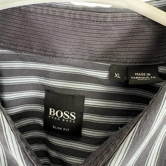 Boss Hugo Boss Slim Fit Men’s XL Long Sleeve Striped Shirt Casual Dress Shirt