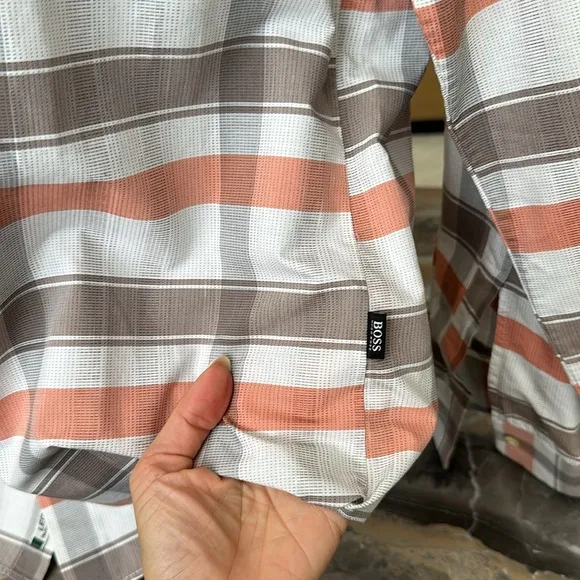 BOSS Roy Patterned Slim Fit Dress Shirt