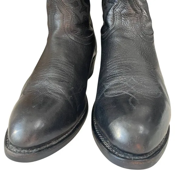 Boulet Black Leather Cowboy Boots Men Size 12D Made In Canada Western Rodeo