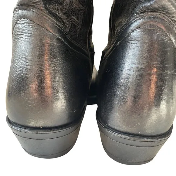 Boulet Black Leather Cowboy Boots Men Size 12D Made In Canada Western Rodeo