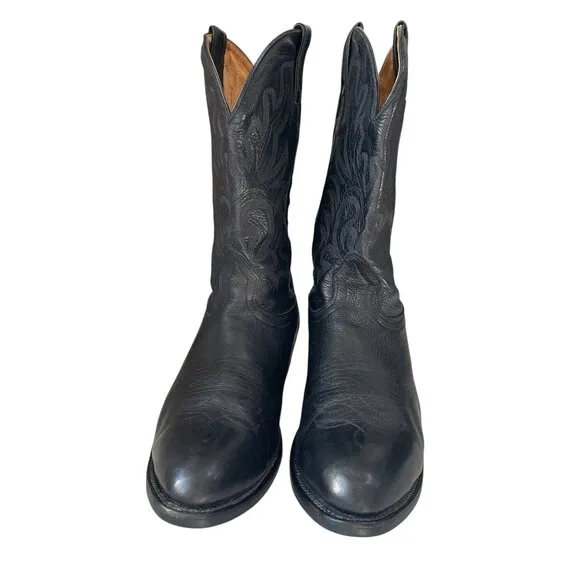 Boulet Black Leather Cowboy Boots Men Size 12D Made In Canada Western Rodeo