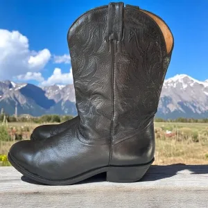Boulet Black Leather Cowboy Boots Men Size 12D Made In Canada Western Rodeo