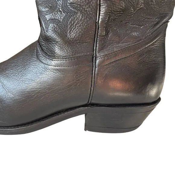 Boulet Black Leather Cowboy Boots Men Size 12D Made In Canada Western Rodeo