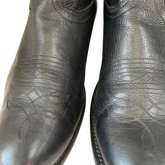 Boulet Black Leather Cowboy Boots Men Size 12D Made In Canada Western Rodeo