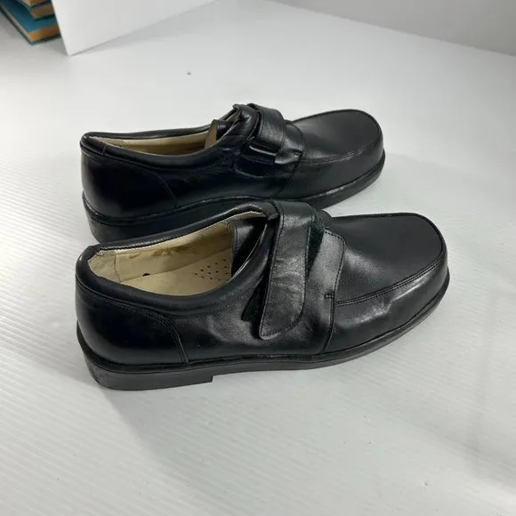 Boxer Dogs Mens Size 12 D Wide Orthopedic Diabetic Shoes Black Leather Comfort