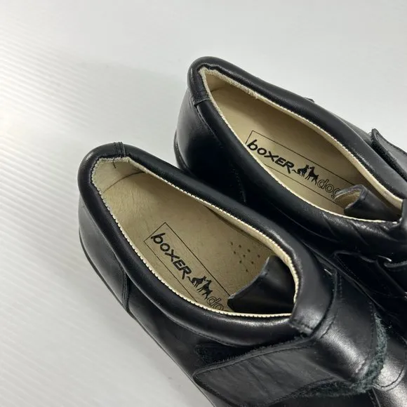 Boxer Dogs Mens Size 12 D Wide Orthopedic Diabetic Shoes Black Leather Comfort