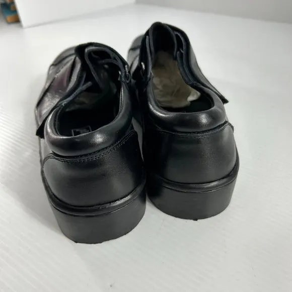 Boxer Dogs Mens Size 9.5 EEEE Wide Orthopedic Diabetic Shoes Black Leather