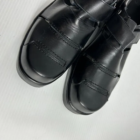 Boxer Dogs Mens Size 9.5 EEEE Wide Orthopedic Diabetic Shoes Black Leather