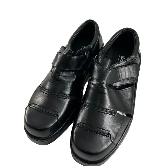 Boxer Dogs Mens Size 9.5 EEEE Wide Orthopedic Diabetic Shoes Black Leather