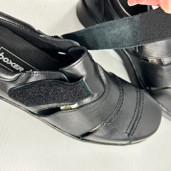 Boxer Dogs Mens Size 9.5 EEEE Wide Orthopedic Diabetic Shoes Black Leather