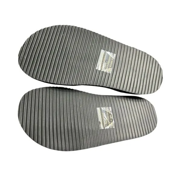 BP Gage Fab 8.5 Platform Fabric Sandals Silver Strappy Cushioned Summer Chic