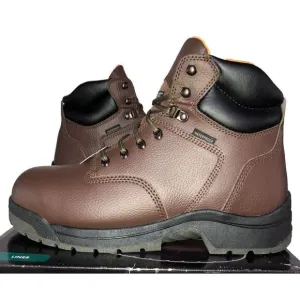 Brahma Men's Liner 6&quot; Steel Toe Waterproof Slip Resistant Brown Leather Boots 7