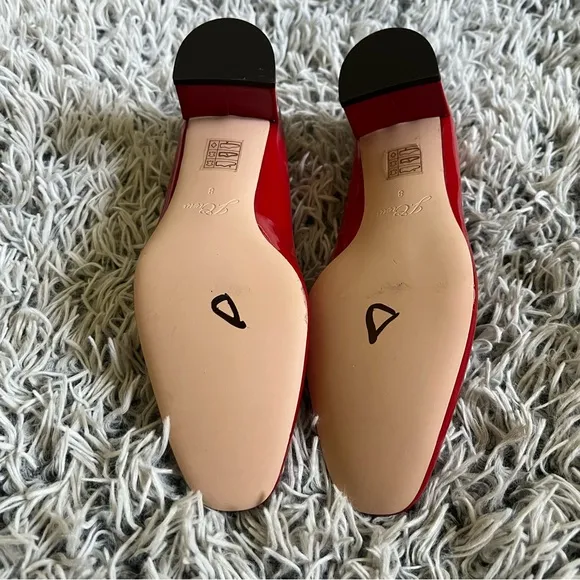 Brand New J. Crew Kate Patent Leather Ballet Block Heel Pumps in Cherry Red