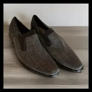 BRAVO! Men’s Retro Preppy Scholar Business Fabric Loafer Style Dress Shoe Sz 11